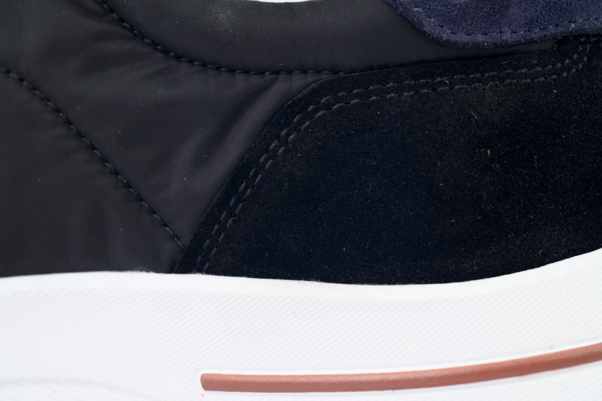 Loro Piana Week End Walk Suede-Trimmed Shell Sneakers Black V18 8000