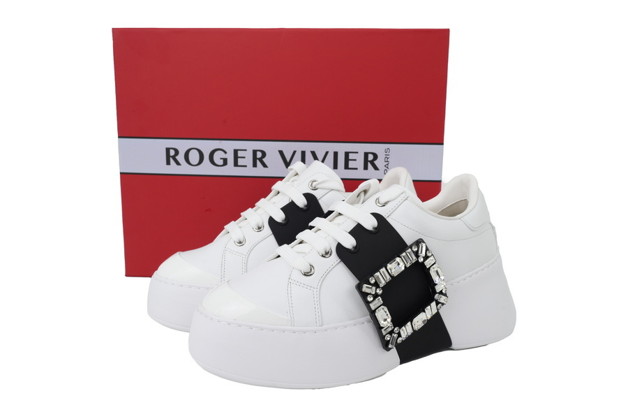 Roger Vivier White And Black Buttons RVW73729110LXQ9996
