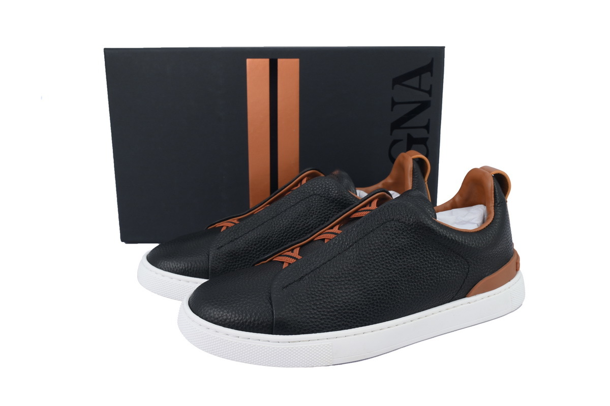 Zegna Triple Stitch Black Brown  LHCVO-S4667Z-SNE