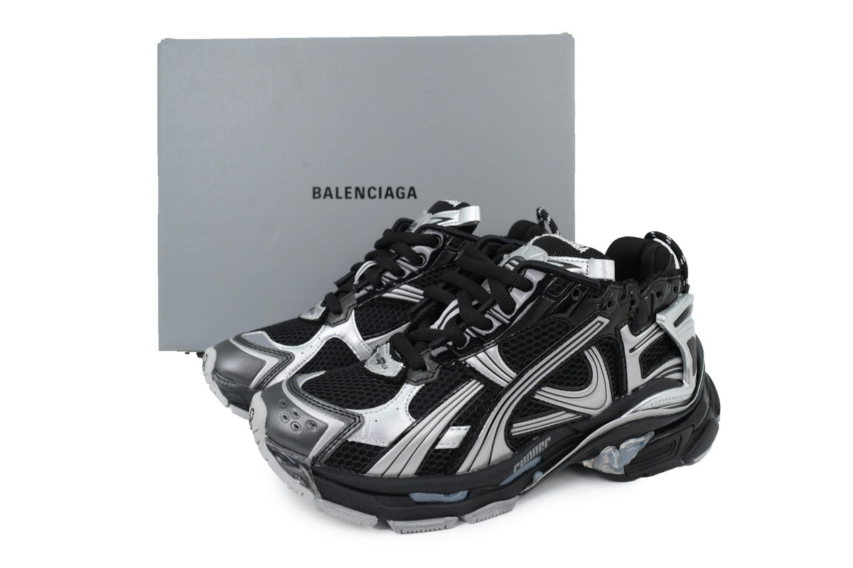Balenciaga Runner Sneaker Black Silver  772774 W3RMU 1100