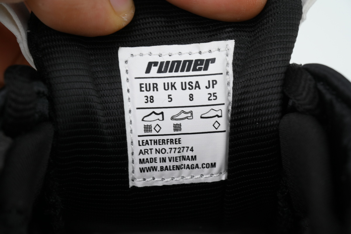 Balenciaga Runner Sneaker White Black 772774 W3RMU 9010