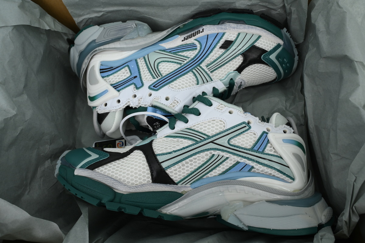 Balenciaga Runner Sneaker White Green Blue 772774 W3RMU 0623