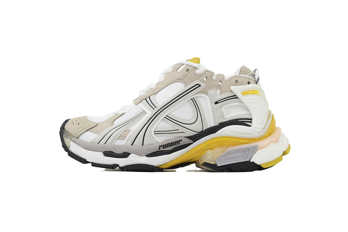 Balenciaga Runner Sneaker White Yellow 772767 W3RNY 9170