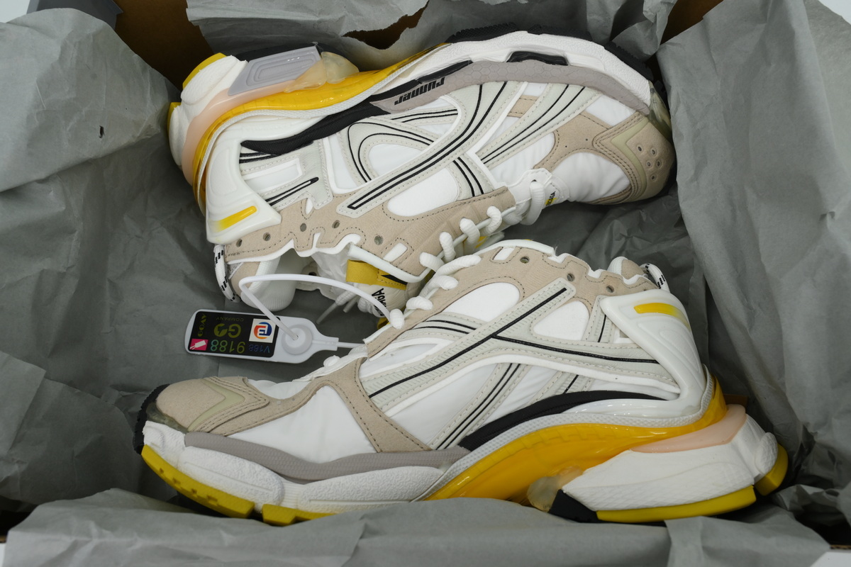 Balenciaga Runner Sneaker White Yellow 772767 W3RNY 9170