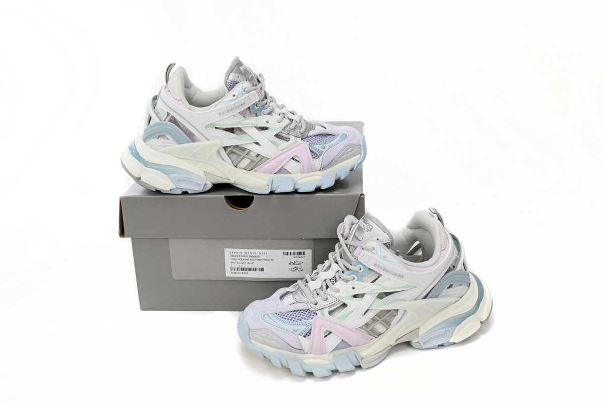 Balenciaga Track 2 Sneaker Military Black Pale White Purple 568615 W2GN3 9045
