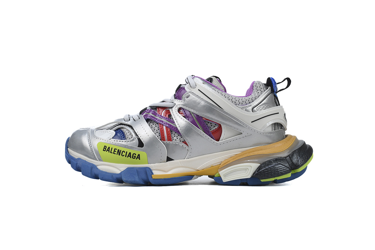 Balenciaga Track Leather Free White Silver Multi 542023 W2FSA 8123