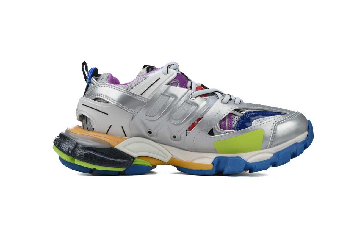 Balenciaga Track Leather Free White Silver Multi 542023 W2FSA 8123