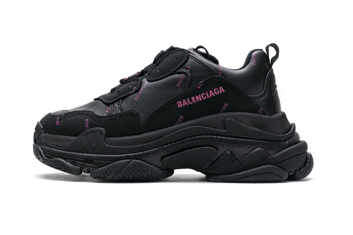 Balenciaga Triple S Letter Black Pink 524039 W2FA1 1022