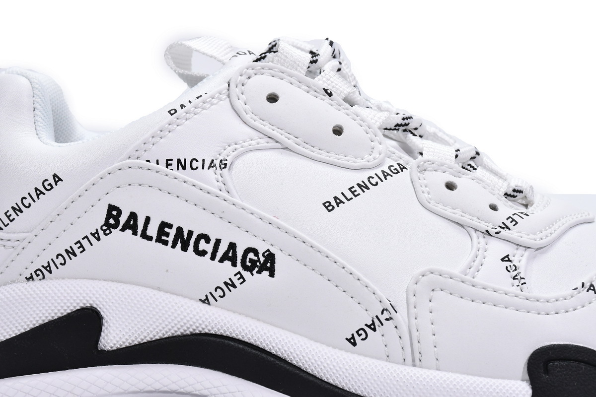 Balenciaga Triple S Letter White Rose Red 524039 W2FA4 9155