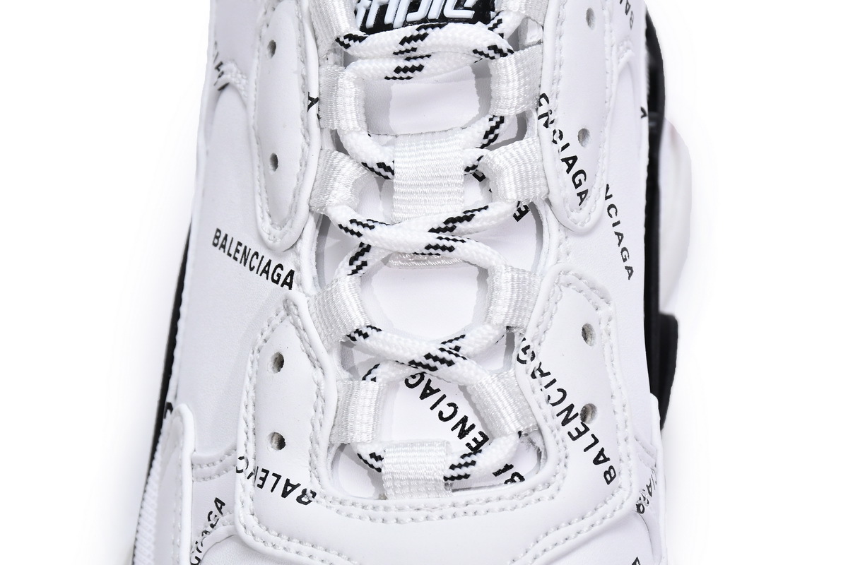 Balenciaga Triple S Letter White Rose Red 524039 W2FA4 9155
