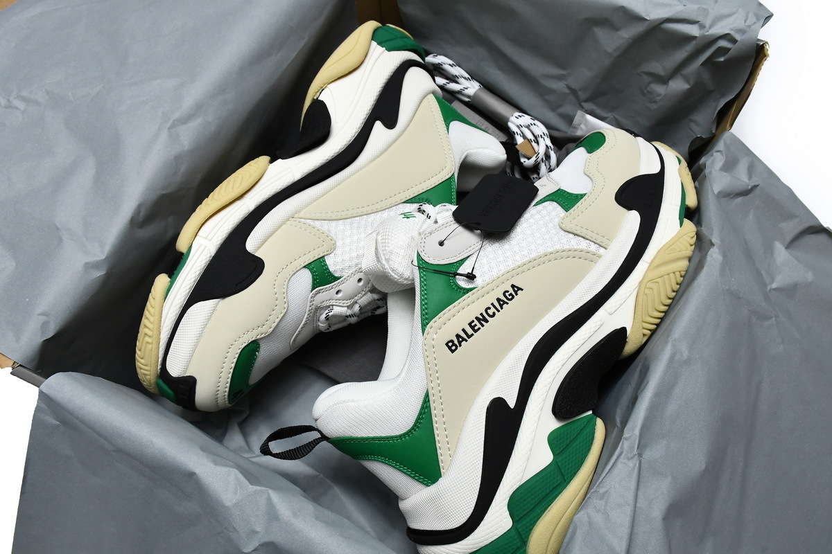 Balenciaga Triple S White Green 536737 W09O1 9090