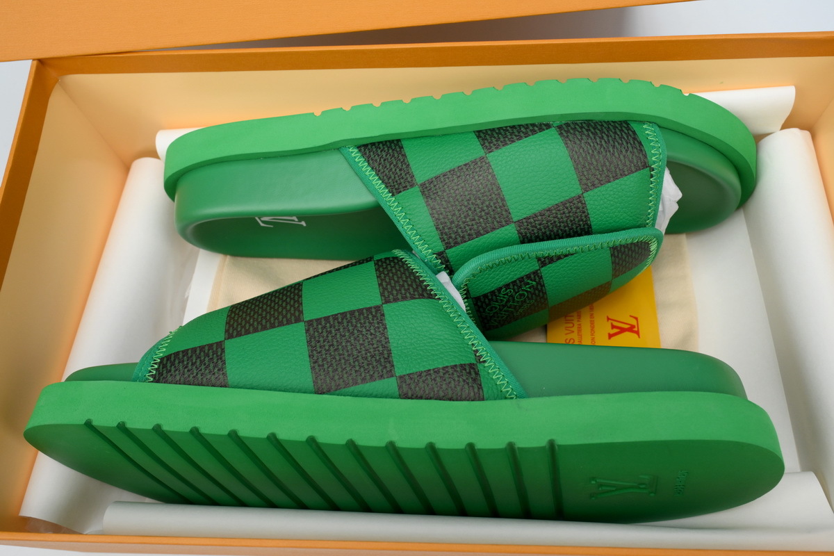 Louis Vuitton Miami Mules Green Slippers 1ACY0