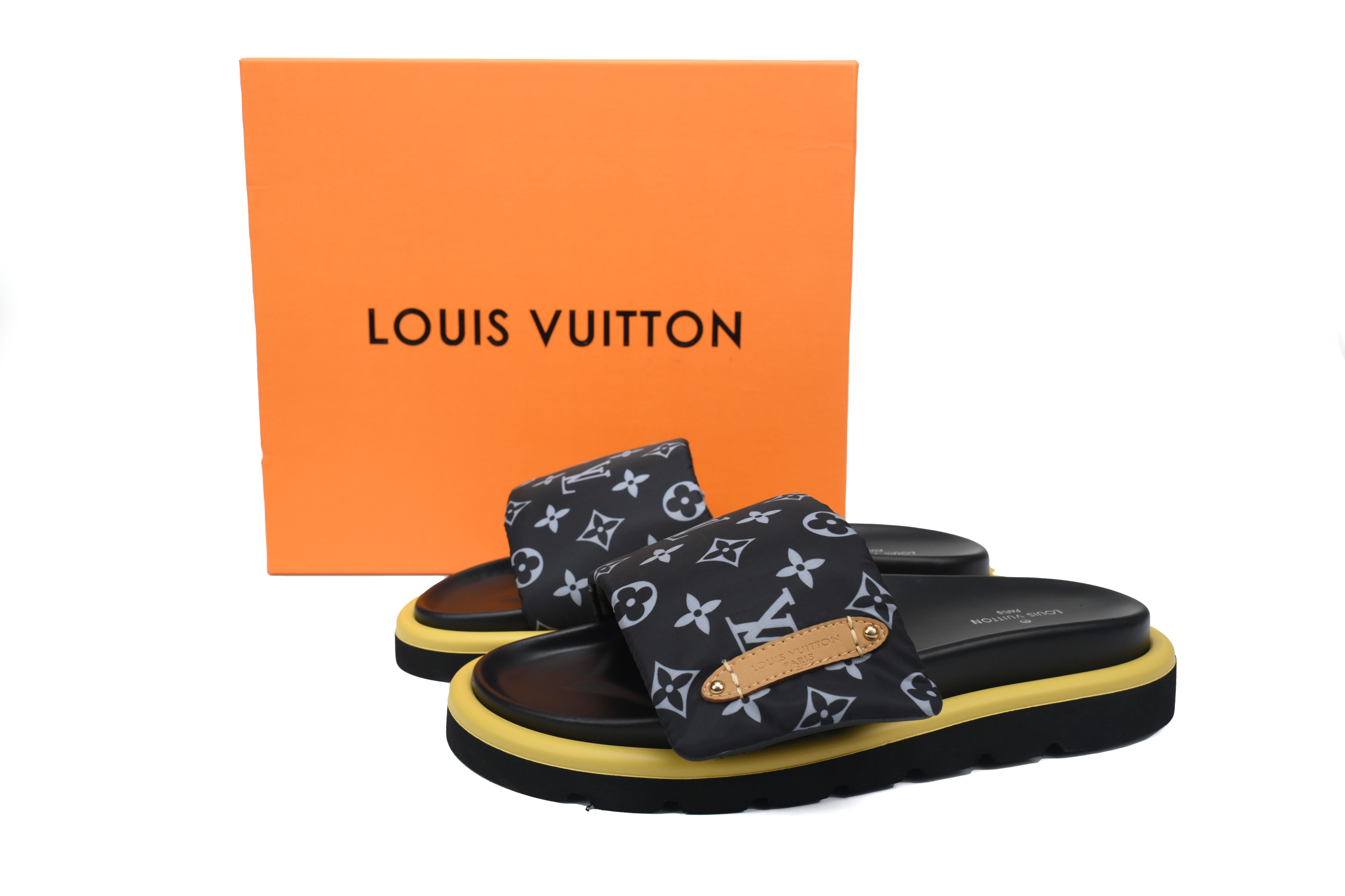 LOUIS VUITTON Pillow Black Denim Slippers 1A9RZR