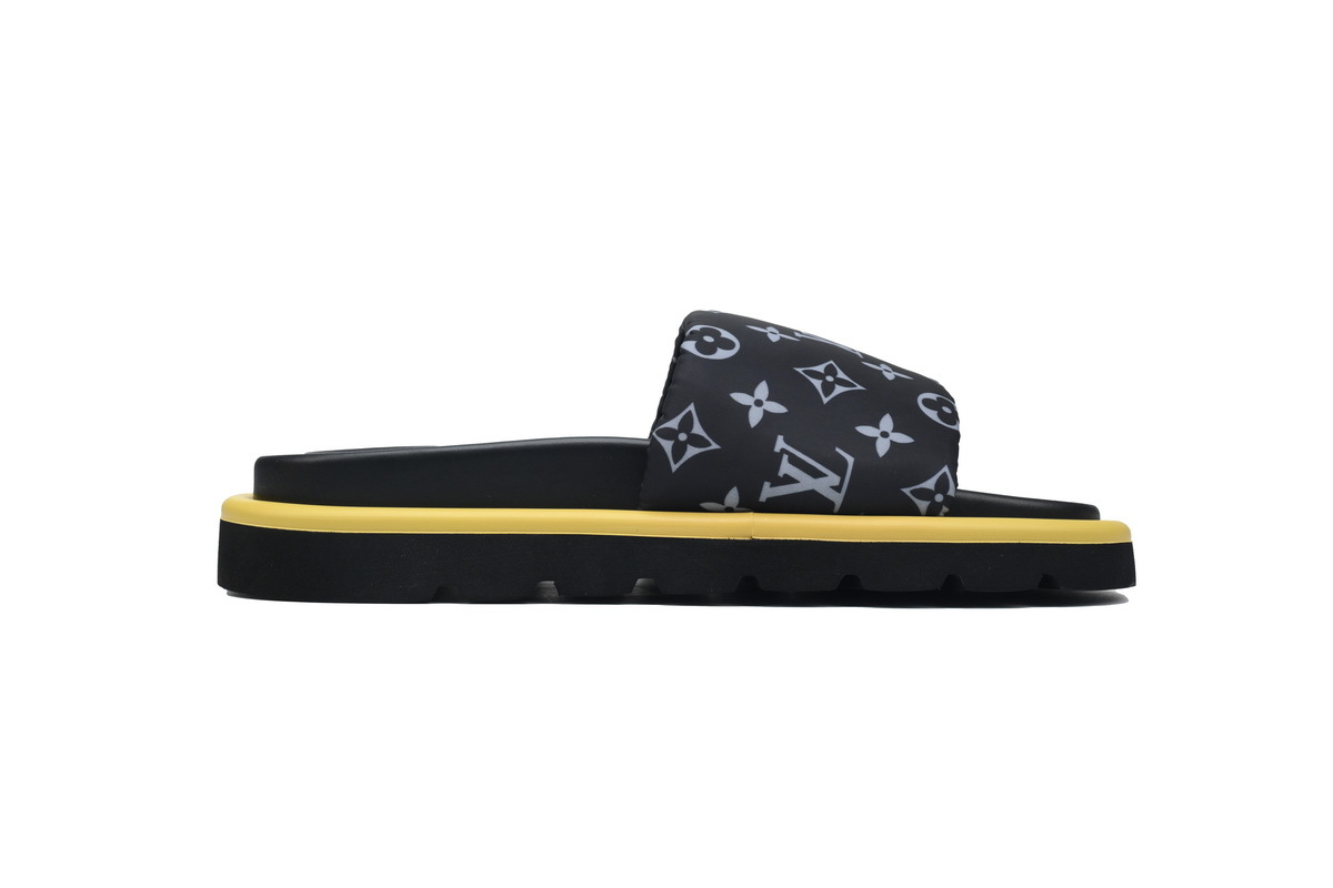 LOUIS VUITTON Pillow Black Denim Slippers 1A9RZR