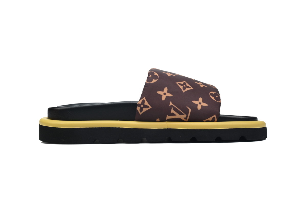 LOUIS VUITTON Pool Pillow Comfort Ebene Dark Brown Slippers 1A986