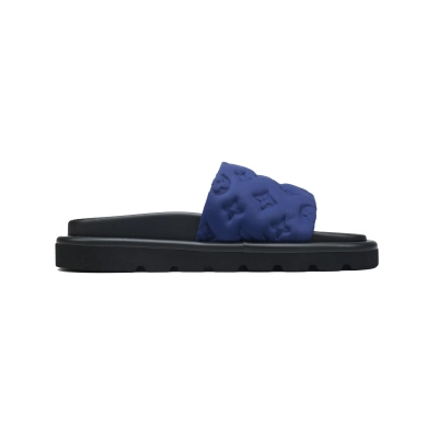 Louis Vuitton Pool Pillow Flat Comfort Mule Blue Slippers 1AGUZ 02