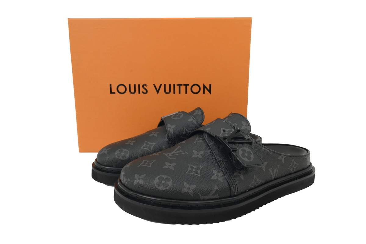 Louis Vuitton Monogram Eclipse Slippers Black 1A8YV2