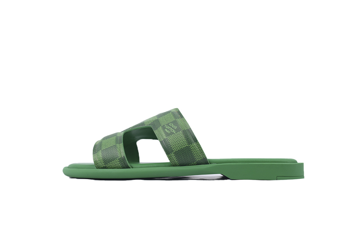 Louis Vuitton Slippers Oasis Green Grid 1AC5EI