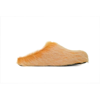 MARNI Long-hair Calfskin Fussbett Tan Slippers 00W74 02