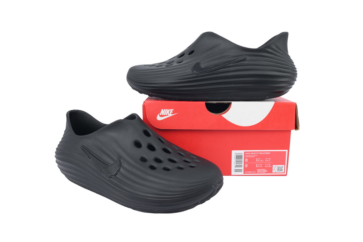 Nike ReactX Rejuven8 Triple Black Slippers HV5060-001