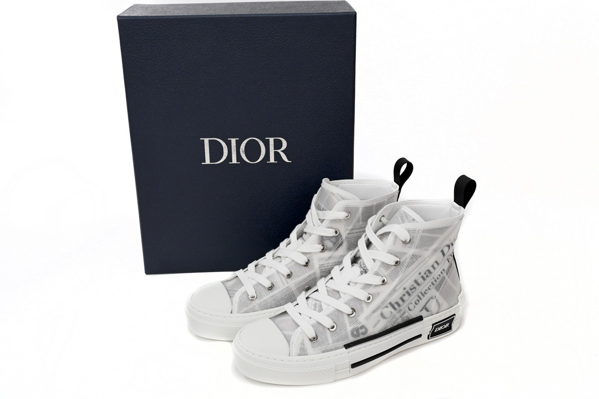 Dior B23 Oblique Transparency High Top Newspaper H565
