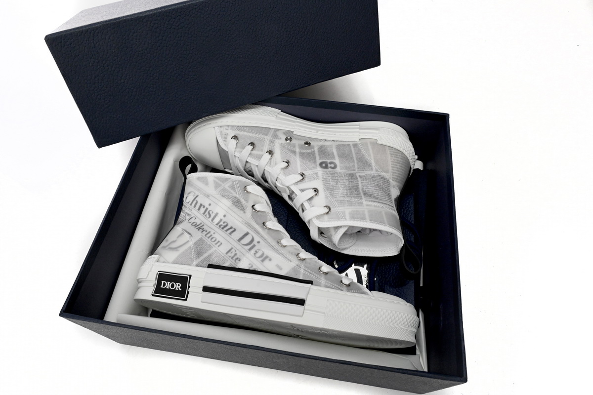 Dior B23 Oblique Transparency High Top Newspaper H565