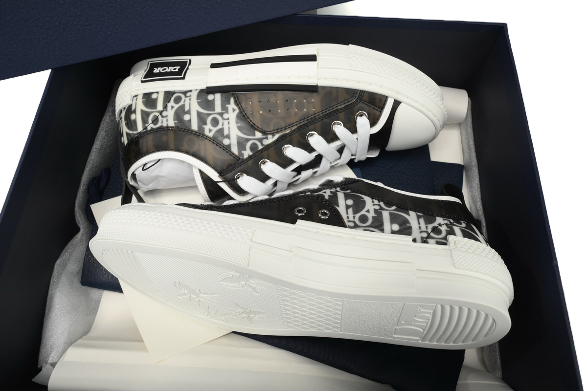Dior B23 Oblique Transparency Low Top Black and White SN272ZIR 16536