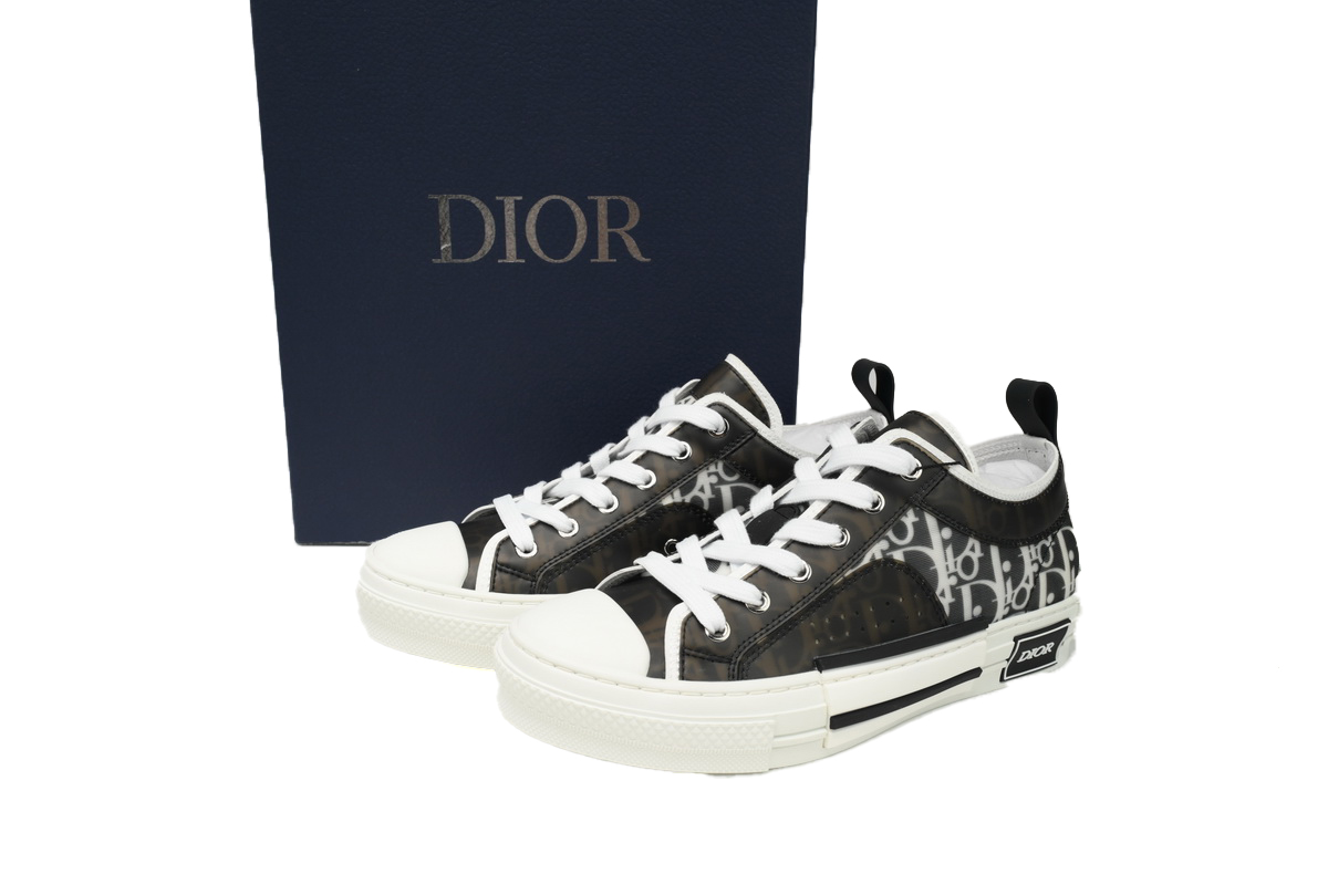 Dior B23 Oblique Transparency Low Top Black and White SN272ZIR 16536