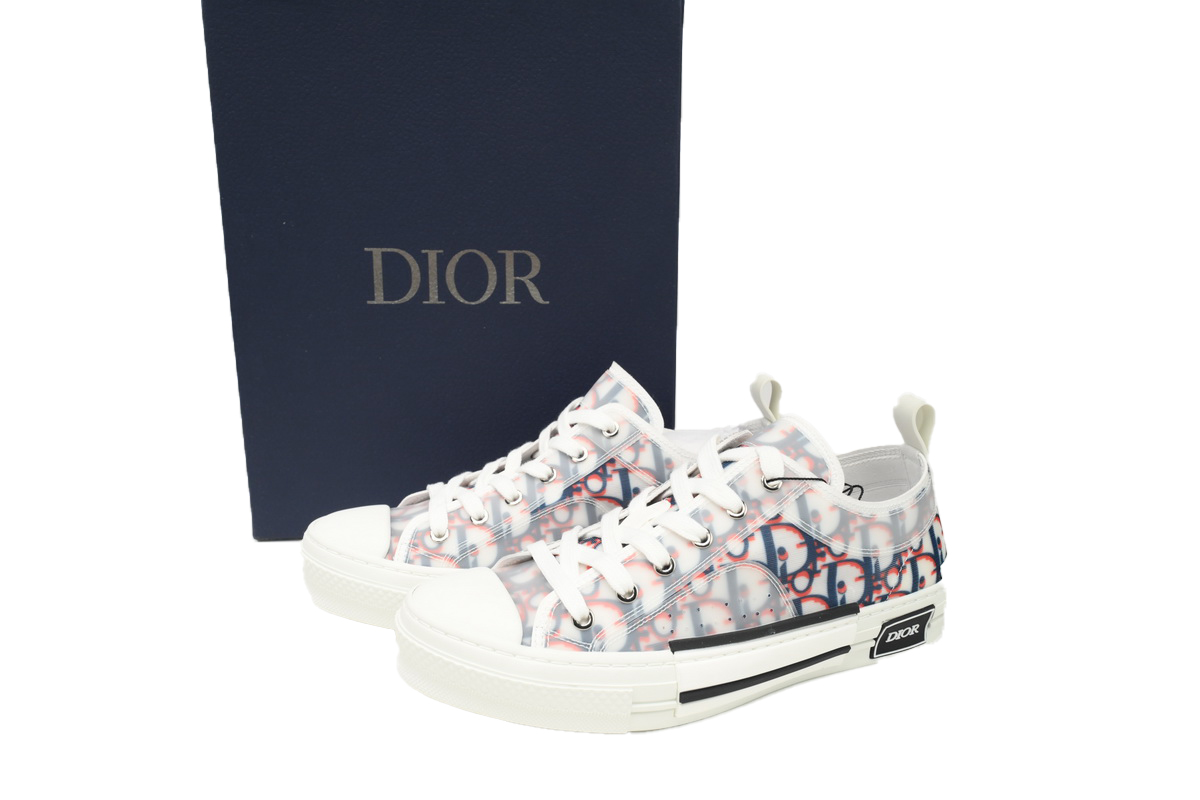 Dior B23 Low Top Red Blue Oblique 3SN249YTG_H563