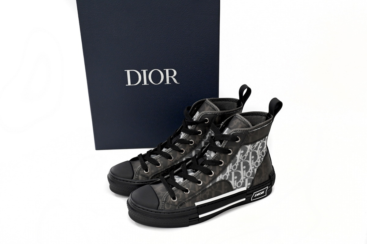 Dior B23 High Top Canvas Oblique Black