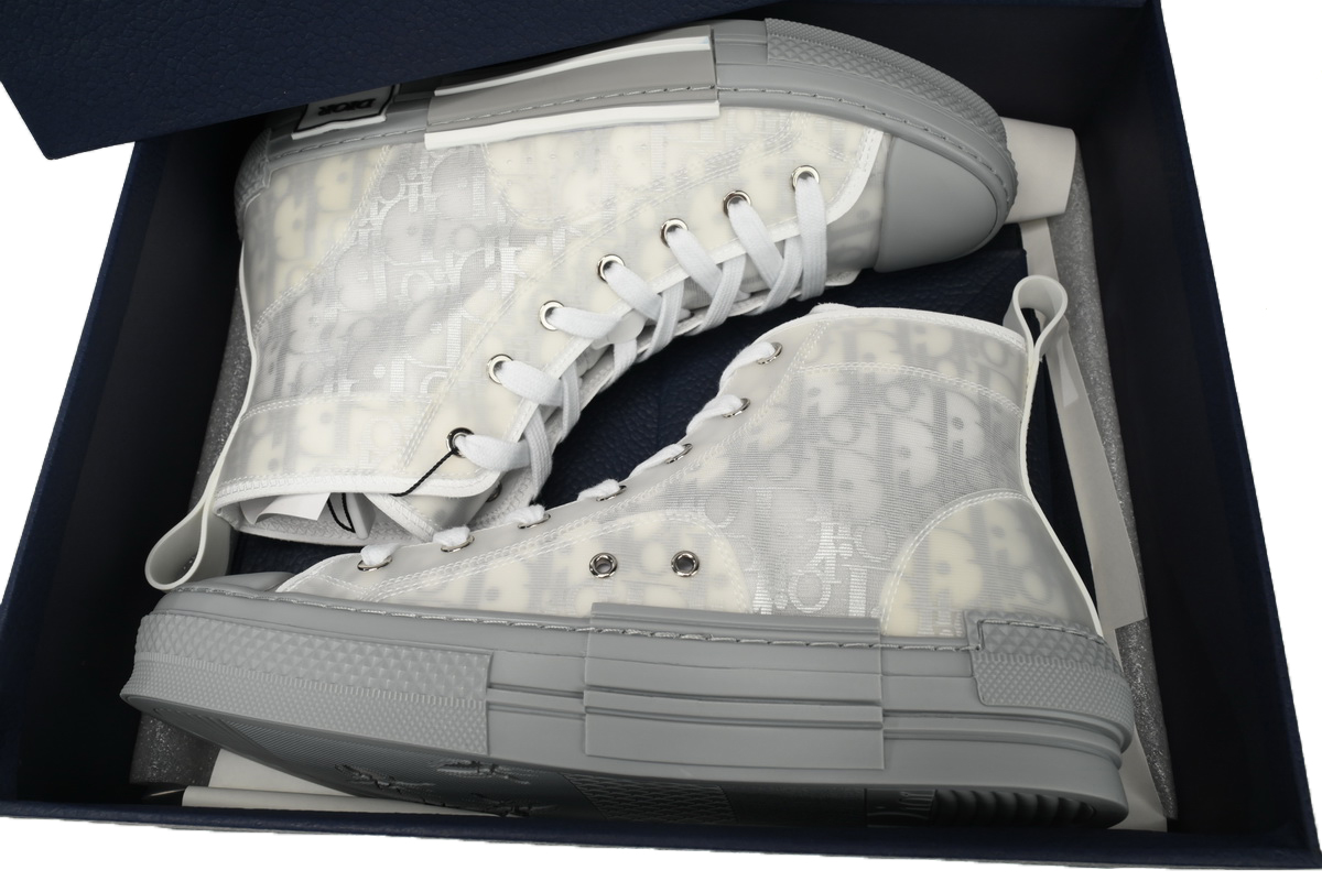 Dior B23 High Top Oblique Transparency Silver Ash