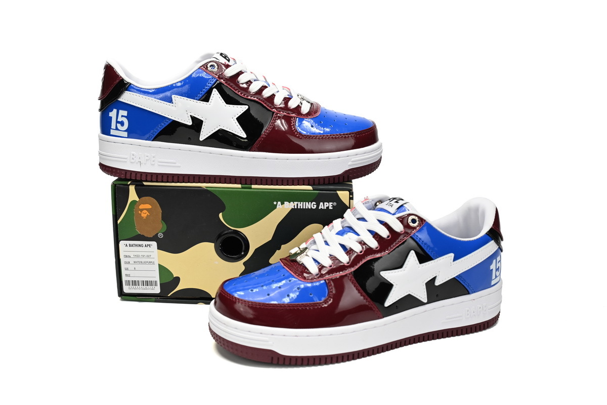 A Bathing Ape Bape Sta Low Baijiu red blue 1H22-191-027