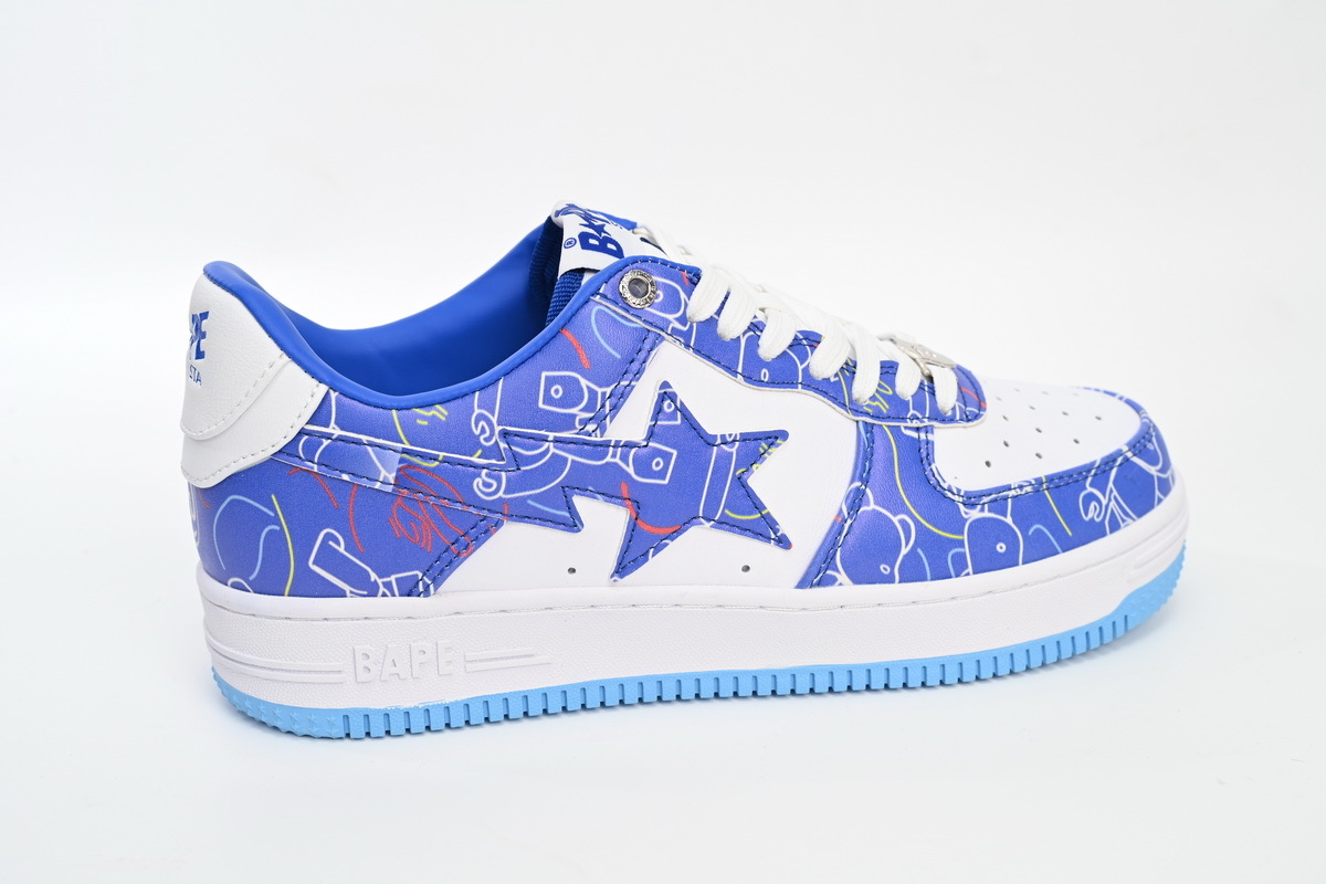 A Bathing Ape Bape Sta Low Black Blue Color Spray Painting 1H73 191 913