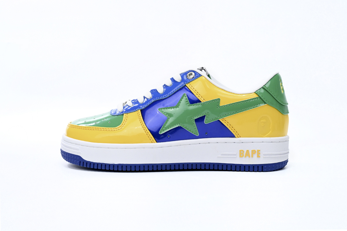 A Bathing Ape Bape Sta Low Black Yellow Green Orchid 1180 191 004