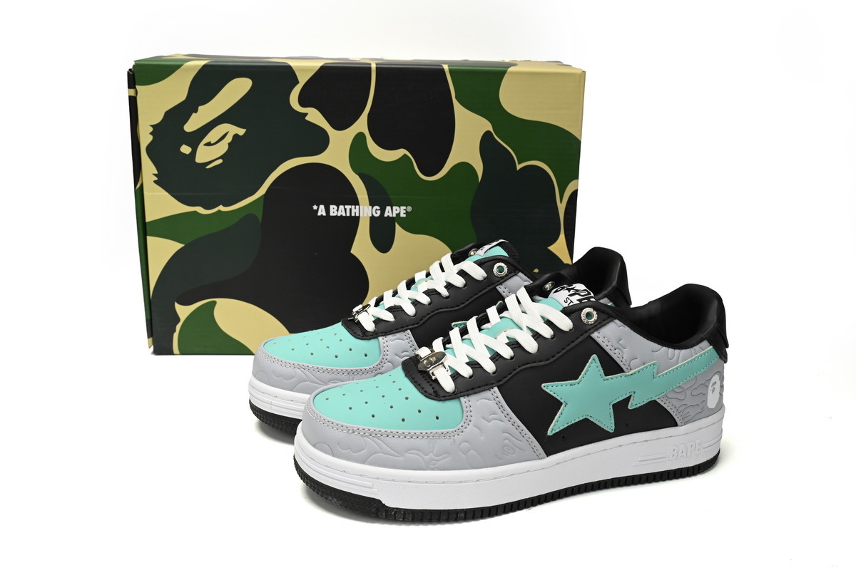 A Bathing Ape Bape Sta Low Grey Black Green 1H70-191-002