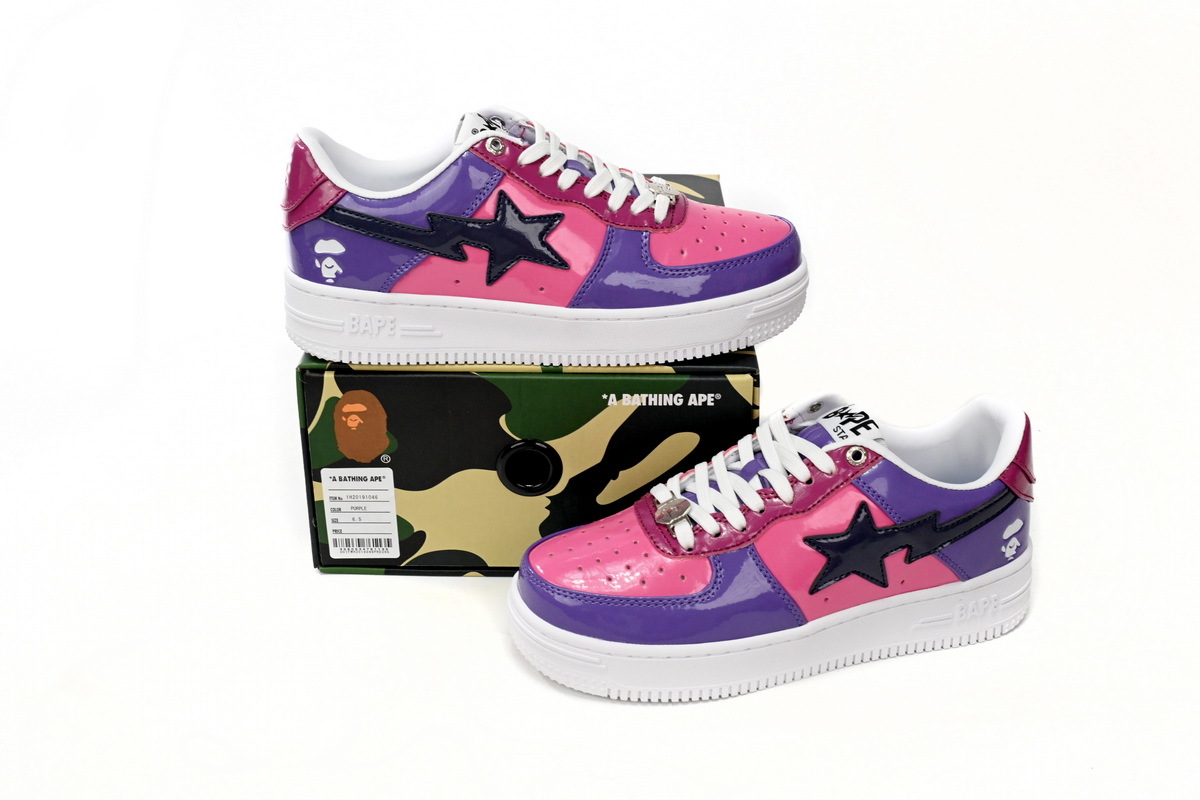 A Bathing Ape Bape Sta Low Purple Mirror Surface 1H20 191 046