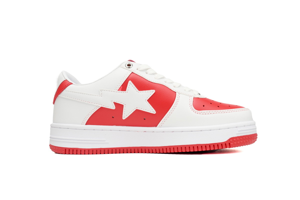 A Bathing Ape Bape Sta Low Red And White OZXSH W291 328