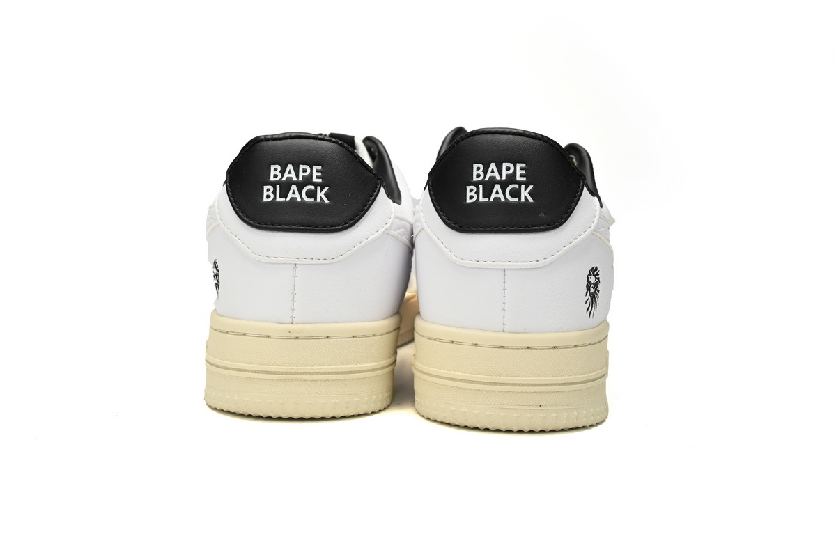 A Bathing Ape Bape Sta Low White And Black Rice 1H70-191-022