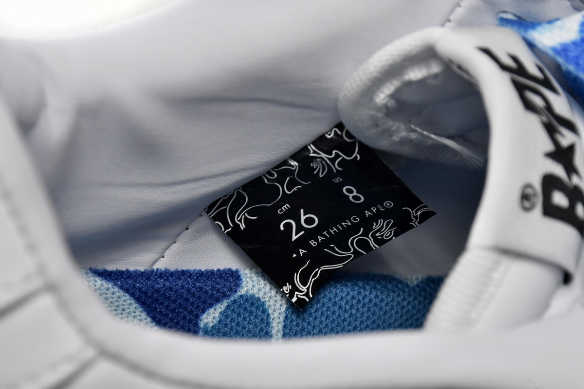 A Bathing Ape Bape Sta Low White Blue Camouflage 1H20-191-045