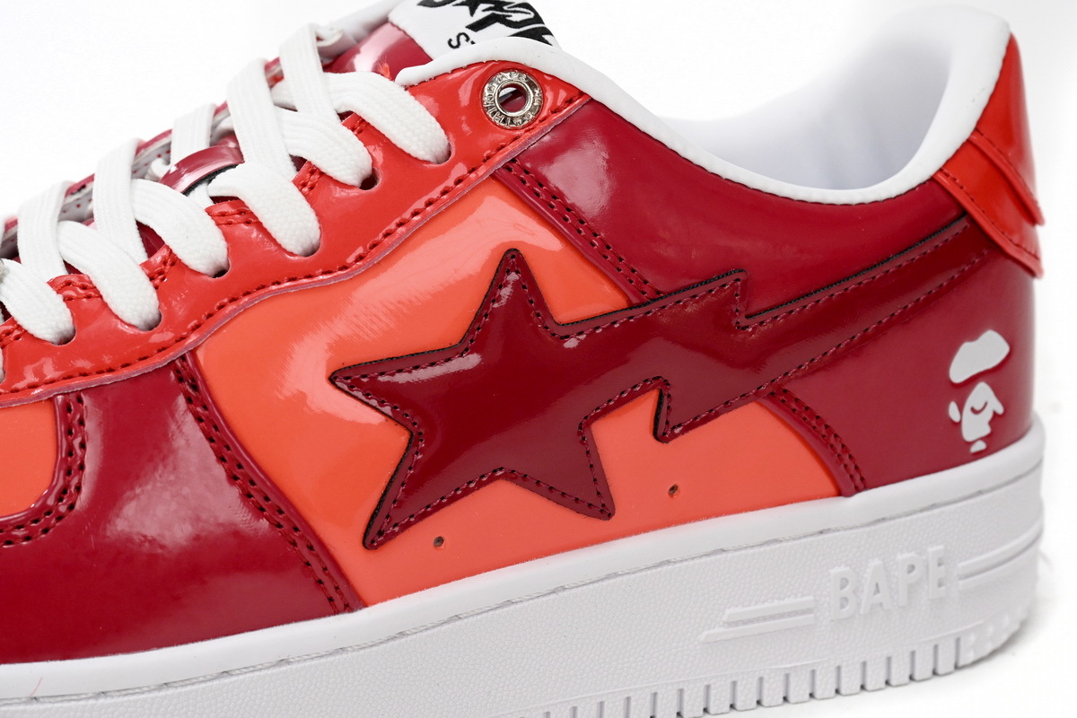 A Bathing Ape Bape Sta Low White Dark Red Mirror Surface 1H20 191 046