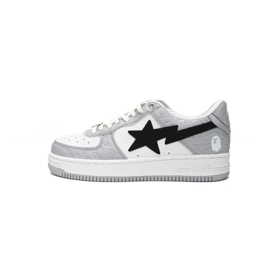 A Bathing Ape Bape Sta Low White Gray embossing 1H70-191-002 01