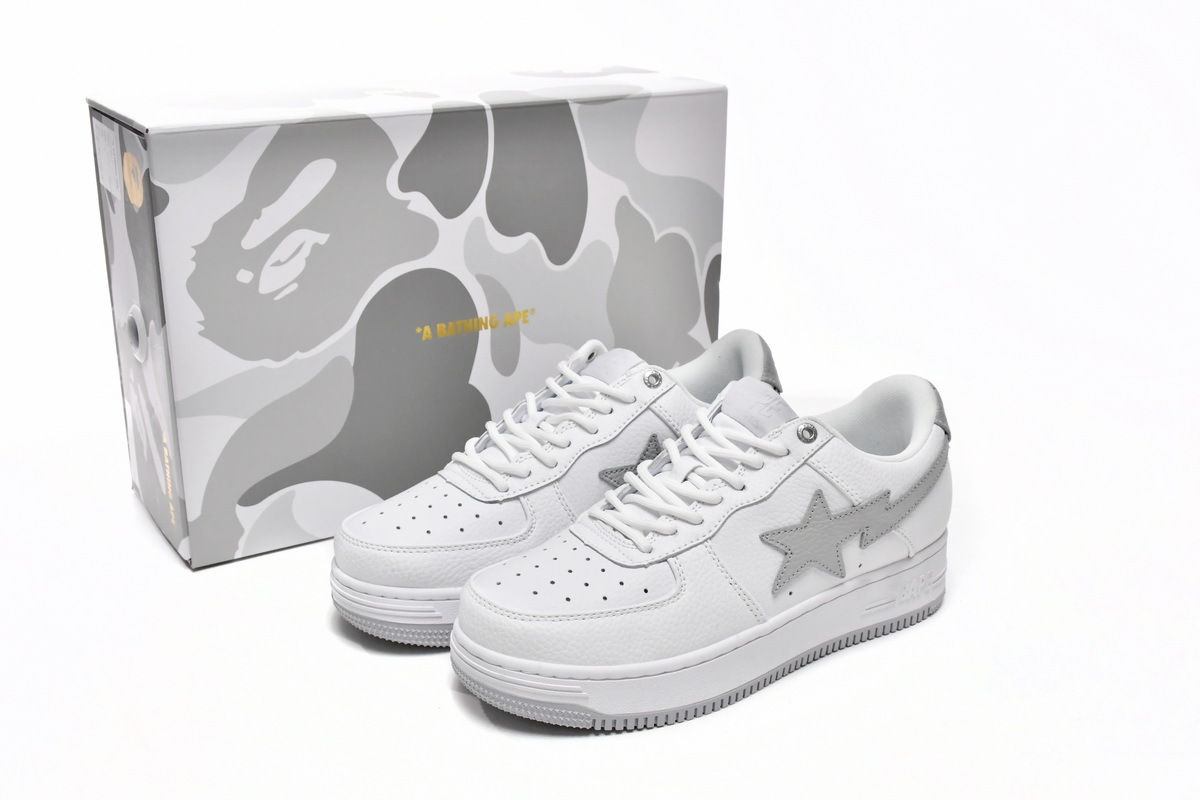 A Bathing Ape Bape Sta Low White Grey 1H73-191-921