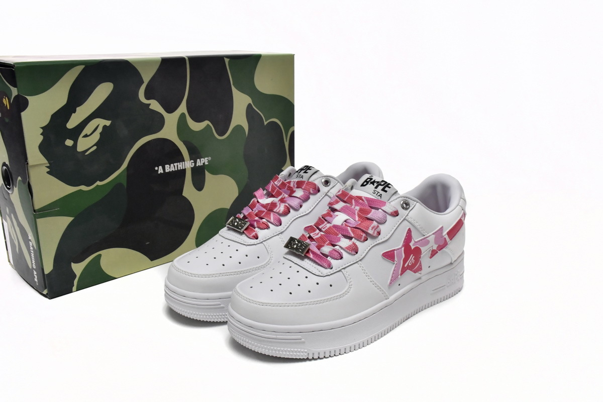 A Bathing Ape Bape Sta Low White Red Camouflage 1H20-191-045