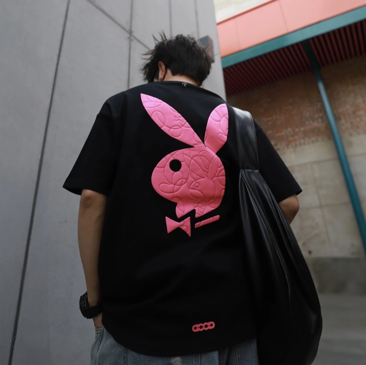 GOODBRAND 26SS Playboy Collaboration Puff Print Short Sleeve T-Shirt