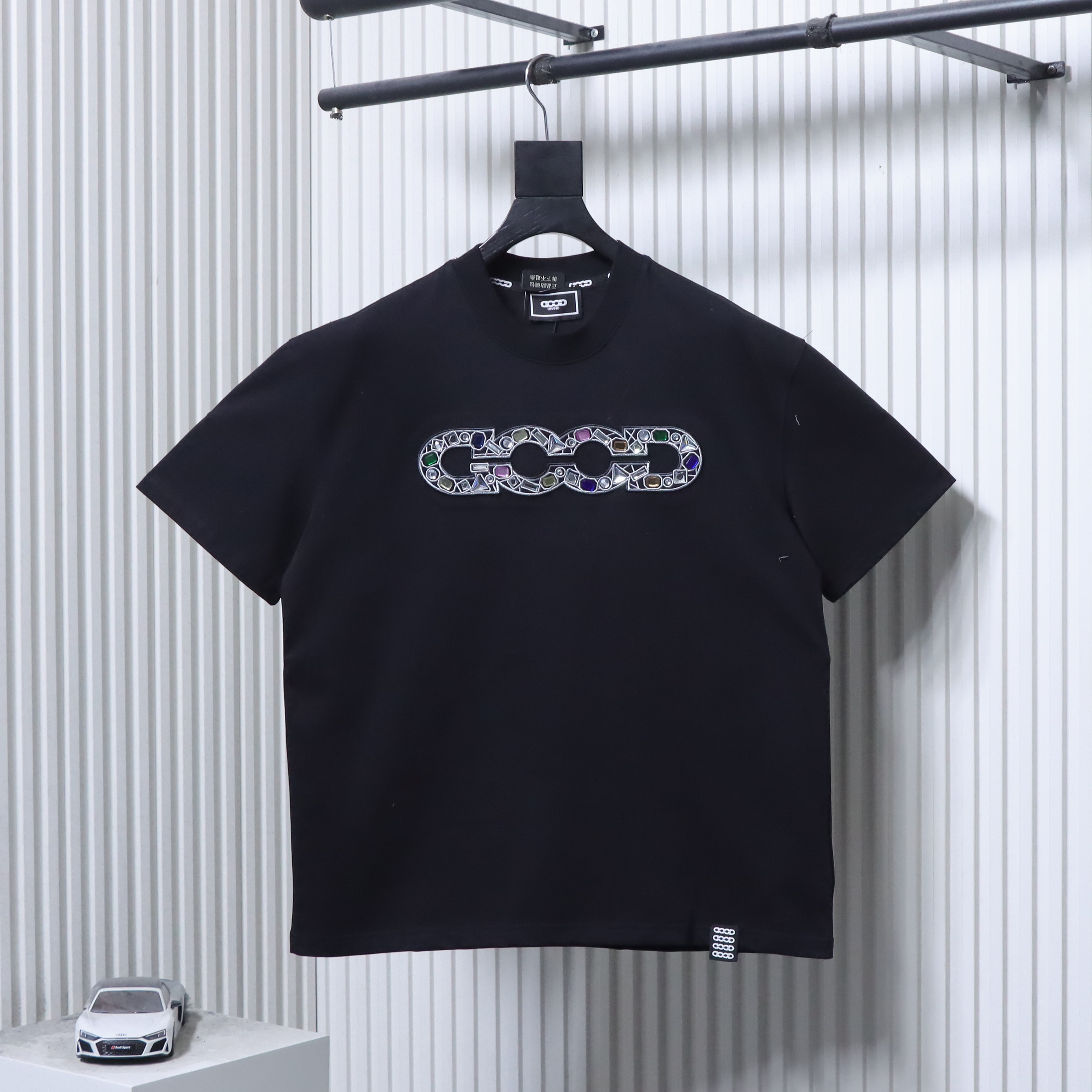 GOODBRAND 26SS Premium Luxury Gemstone Embellished Short Sleeve T-Shirt