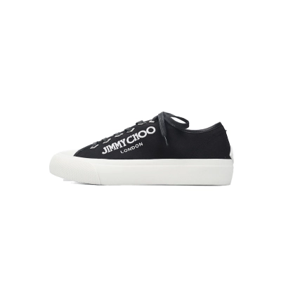Jimmy Choo Palma Maxi Black and Latte Canvas Platform Trainers PALMAMAXIFCYE013921 01