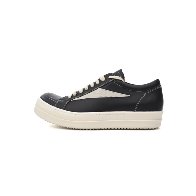 Rick Owens Vintage Low Sneaker in Calf Leather Black white RU01C4897-LPO-911 01