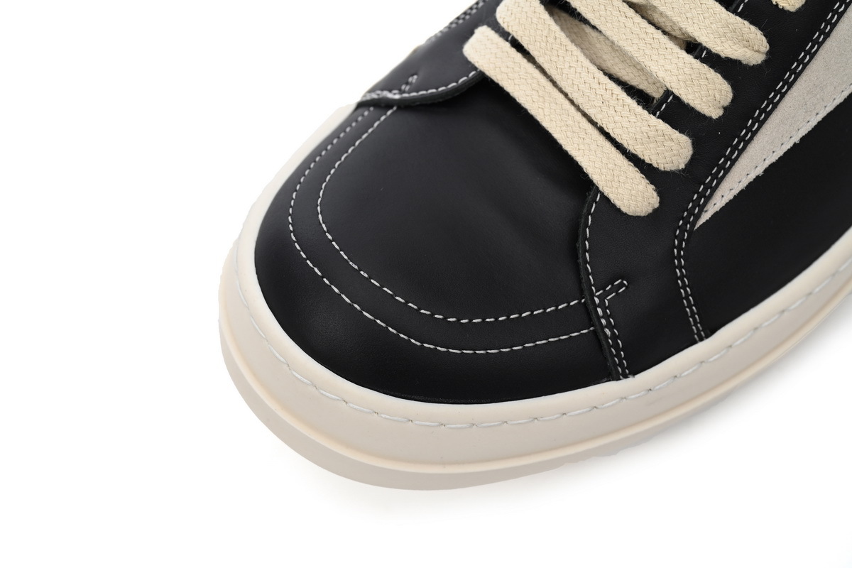 Rick Owens Vintage Low Sneaker in Calf Leather Black white RU01C4897-LPO-911