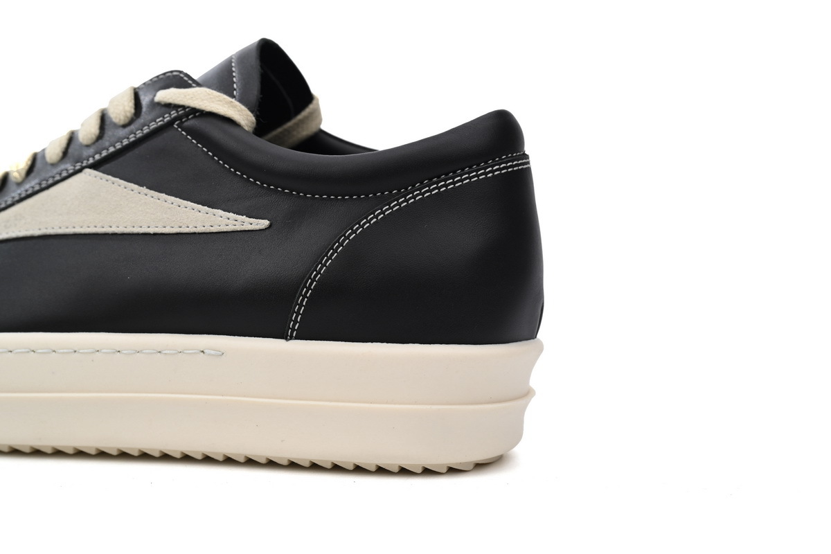 Rick Owens Vintage Low Sneaker in Calf Leather Black white RU01C4897-LPO-911