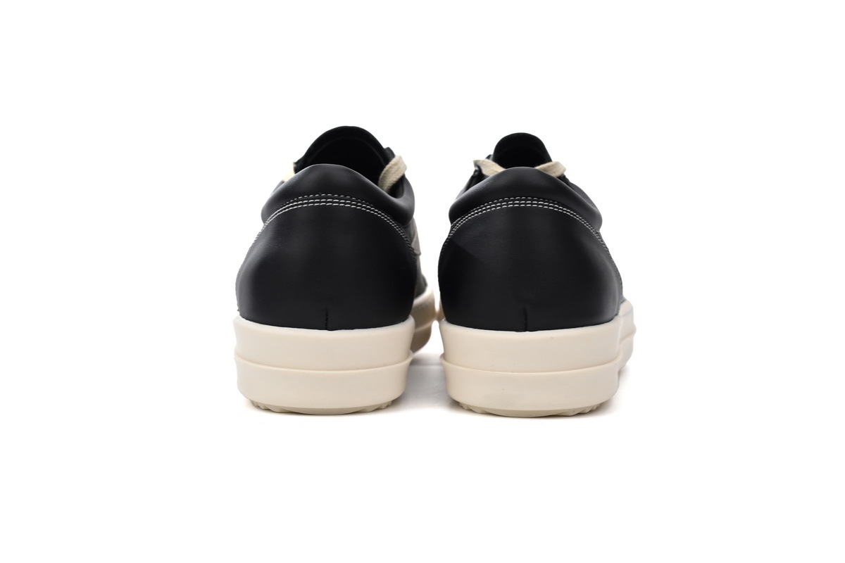 Rick Owens Vintage Low Sneaker in Calf Leather Black white RU01C4897-LPO-911